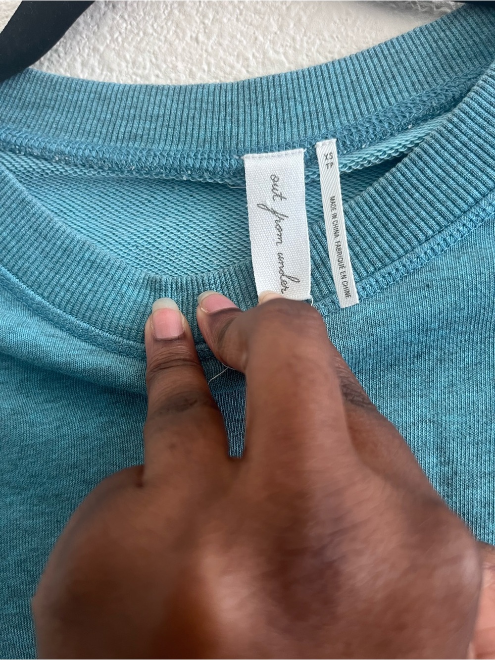 Urban Outfitters Cropped Crewneck Sweatshirt - Teal Blue - Picture 4 of 4